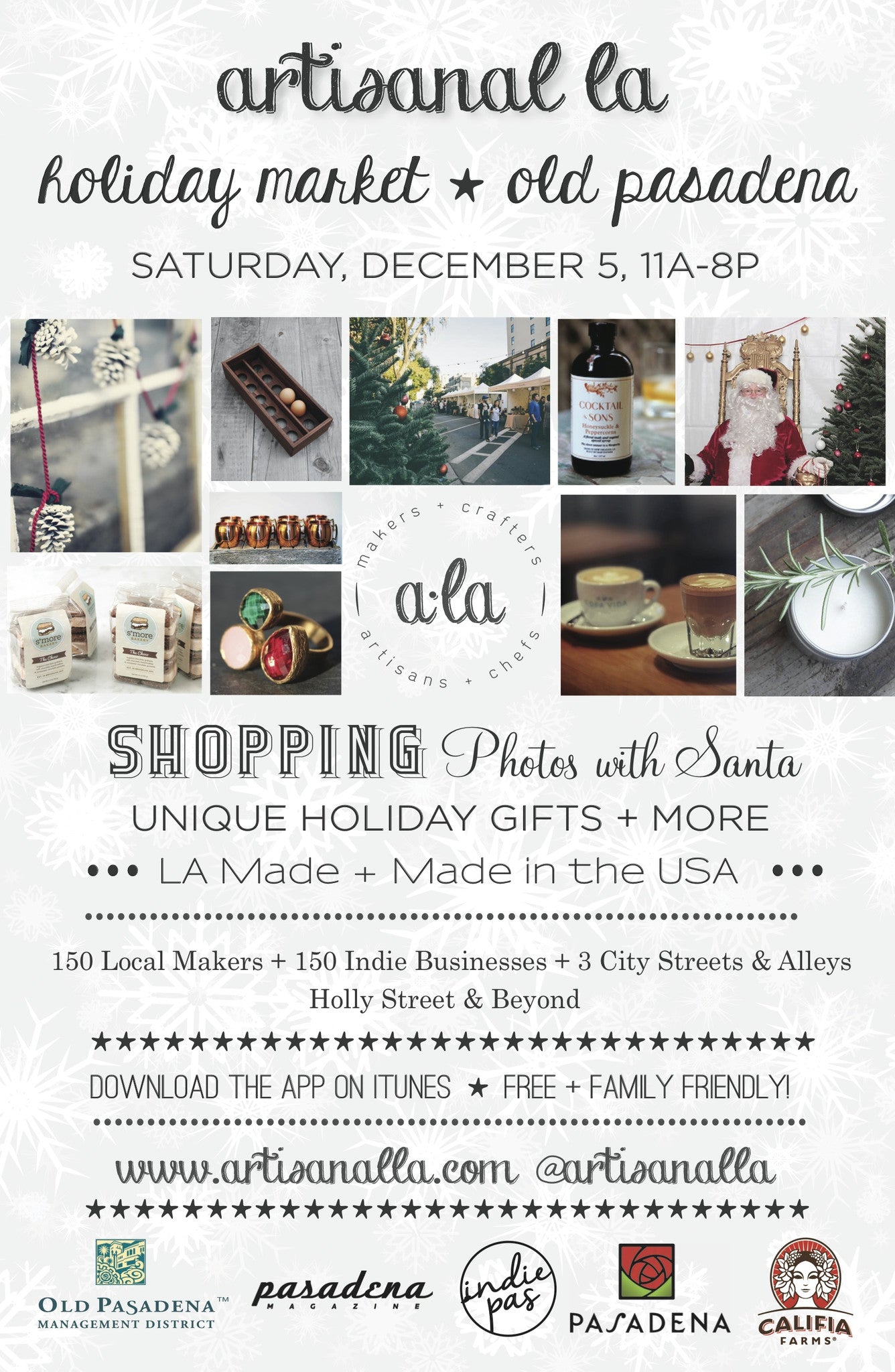 We will be @ Artisanal LA's Holiday Market on December 5th!!!!