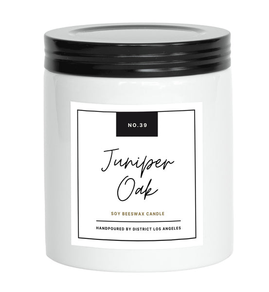 Farmhouse Ceramic Candle, White | Juniper Oak