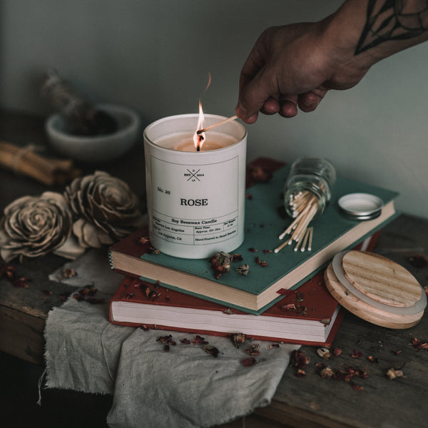White Tumbler Candle | Rose