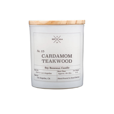 White Tumbler Candle | Cardamom Teakwood
